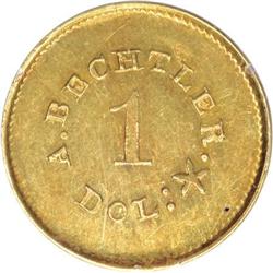 (1842-52) G$1 A. Bechtler Dollar, 27G. 21C. MS60