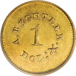 (1842-52) G$1 A. Bechtler Dollar, 27G. 21C. MS62