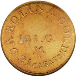 (1837-42) $5 C. Bechtler Five Dollar, 134G, With