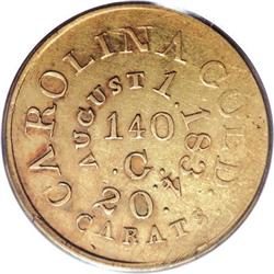 (1834-37) $5 C. Bechtler Five Dollar, 140G. 20C.