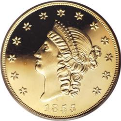 1855 $50 Kellogg & Co. Fifty Dollar Restrike Gem