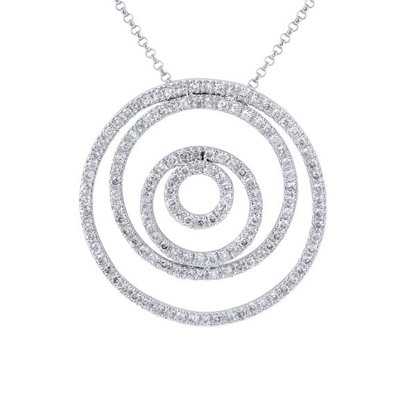 Natural 1.32 CTW Diamond Necklace 14K White Gold - REF-129W6H