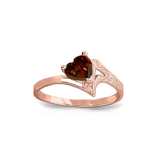Genuine 0.90 ctw Garnet Ring 14KT Rose Gold - REF-36H3X