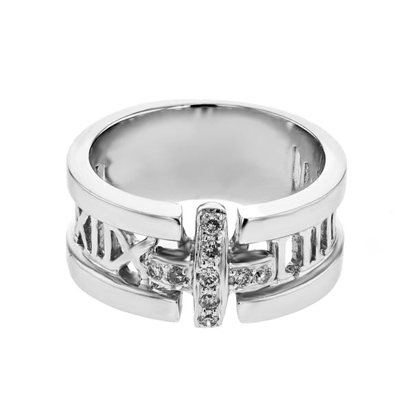 Natural 0.14 CTW Diamond Ring 18K White Gold - REF-104F4M