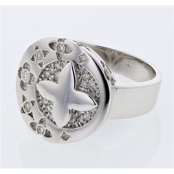 Natural 0.27 CTW Diamond Engagement Ring 18K Gold - REF-121W5H