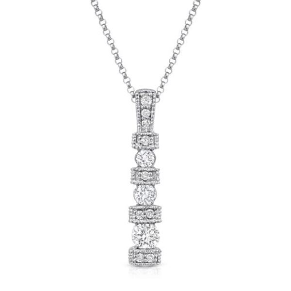 Natural 0.65 CTW Diamond Necklace 14K White Gold - REF-79T2X