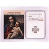 Image 1 : 1576 KB Hungary Denar 'Madonna and Child' Coin NGC AU50 w/ Story Box