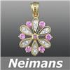 Image 1 : Neimans .75 ct Violet Red Spinel Stud Earrings 14k Gold