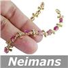 Image 1 : USGL Certified 5.00 ct Ruby & Diamond Bracelet 14K Gold