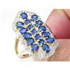 Image 1 : Vintage 3.75 ct Blue Sapphire & Diamond Ring 14kt Gold