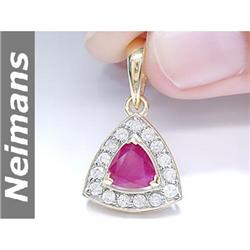 Certified .50 ct Aquamarine & Diamond Pendant 14kt Gold