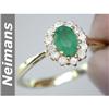 Image 1 : USGL Certified .75 ct Emerald & VS Diamond Ring 14kt