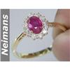Image 1 : Gem Certified 1.00 ct Burma Ruby & VS Diamond Ring 14k
