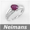 Image 1 : USGL Certified 1.25 ct Burma Ruby & VS Diamond Ring 14k