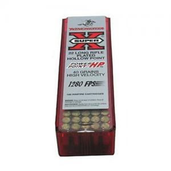 Winchester Super-X .22LR 40GR Power-Point HP-100RDS