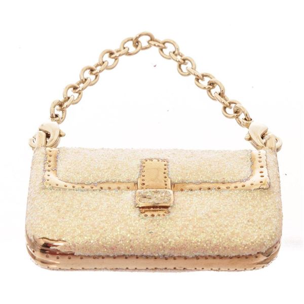 Fendi Gold Charm Glitter Shoulde Bag