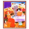 Image 2 : Moshe Leider, Framed Original Mixed Media Watercolor Painting, Hand Signed with