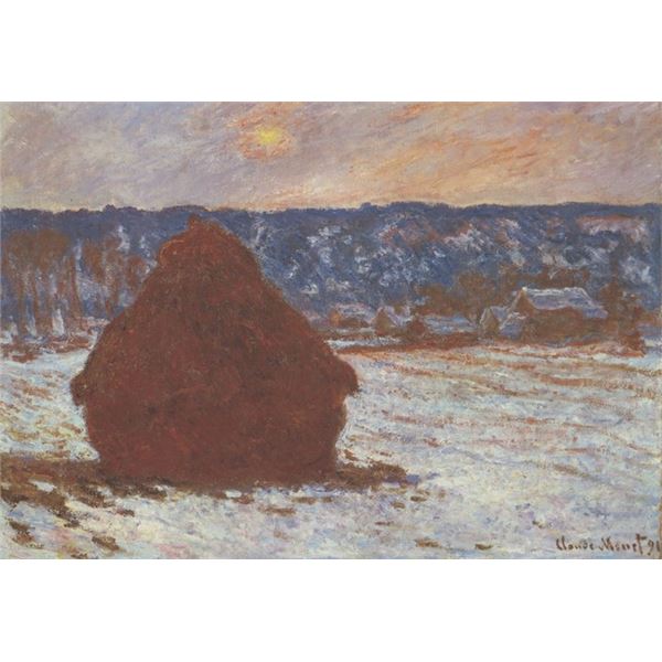 Claude Monet - Haystacks, Snow, Covered the Sky