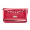Image 1 : Chanel Red Leather Wallet On Chain WOC