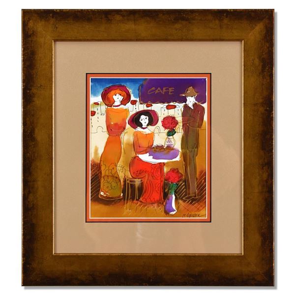 Moshe Leider, Framed Original Mixed Media Watercolor Painting, Hand Signed with