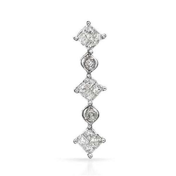 14k White Gold 0.51CTW Diamond Pendant, (I2-I3/I2/G-H)