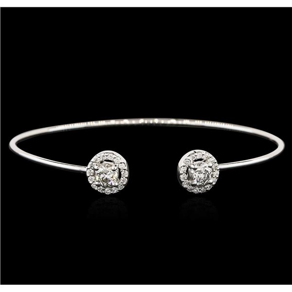 14KT White Gold 1.16 ctw Diamond Bangle Bracelet