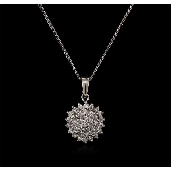 0.55 ctw Diamond Pendant With Chain - 14KT White Gold