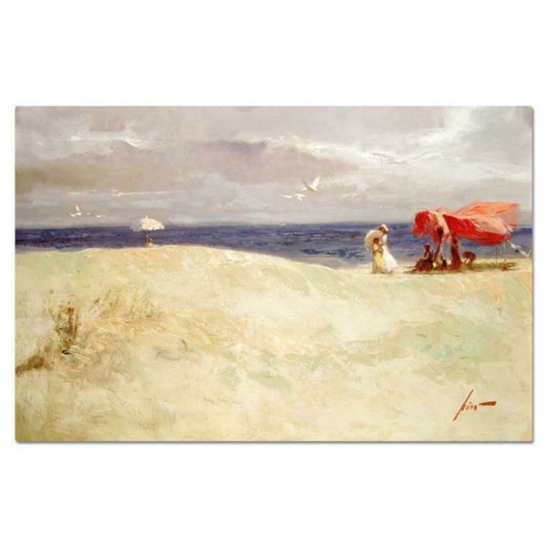Pino (1939-2010), "White Sand" Artist Embellished Limited Edition on Canvas (40"