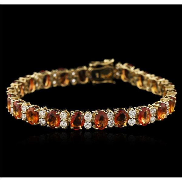 14KT Yellow Gold 16.75 ctw Yellow Sapphire and Diamond Bracelet