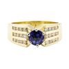 Image 2 : 1.44 ctw Blue Sapphire And Diamond Ring - 14KT Yellow Gold