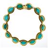 Image 6 : 18k Yellow Gold GIA Certified Large Cabochon Greenish Blue Turquoise Statement N