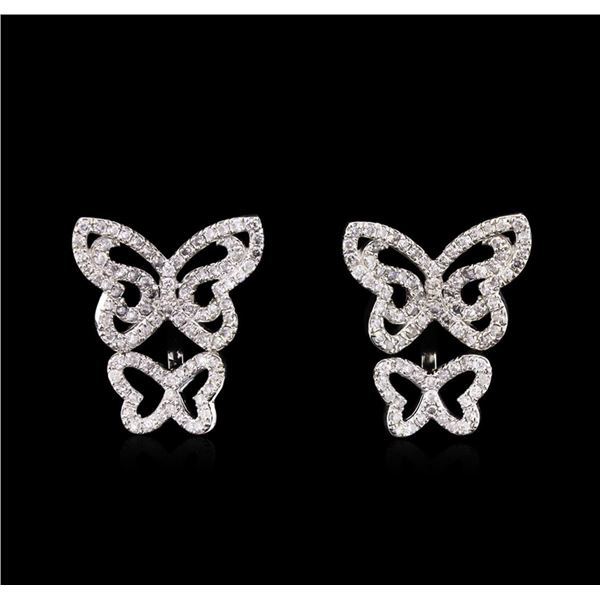 0.88 ctw Diamond Earrings - 14KT White Gold