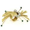 Image 3 : Vintage 18k TT Gold 0.73 ctw Old Cut Round Diamond Emerald Knot Bundle Brooch Pi