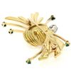 Image 6 : Vintage 18k TT Gold 0.73 ctw Old Cut Round Diamond Emerald Knot Bundle Brooch Pi