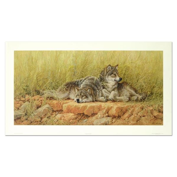Larry Fanning (1938-2014), "End Of Summer - Gray Wolves" Limited Edition Lithogr
