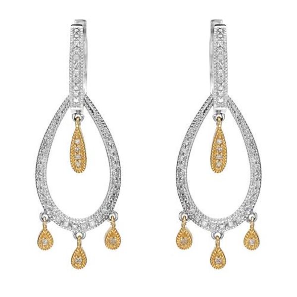14k Two Tone Gold 0.50 ctw Diamond Earrings, (I1-I2/H)