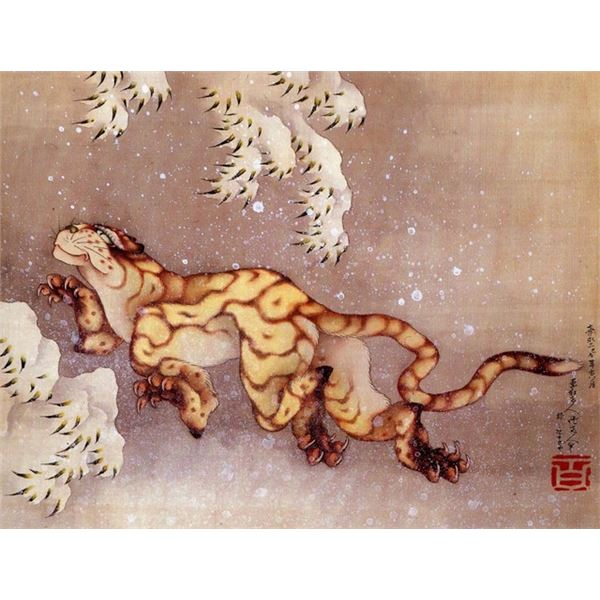 Hokusai - Tiger in the Snow