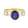 Image 2 : 2.93 ctw Blue Sapphire And Diamond With Elevated Shoulders - 18KT Yellow Gold