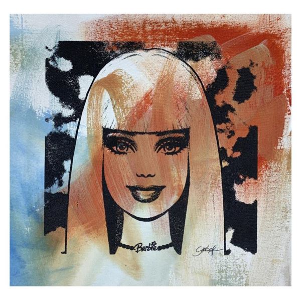 Gail Rodgers, "Barbie" Hand Signed Original Hand Pulled Silkscreen Mixed Media o