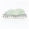Image 4 : 18k White Gold AGL Carved Grayish Green Jadeite Jade VS F 2.1 ctw Diamond Pendan