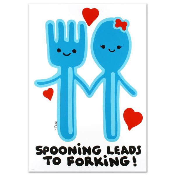"Spooning Leads to Forking" Limited Edition Lithograph (25" x 35") by Todd Goldm
