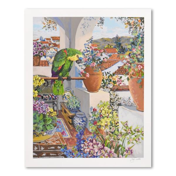 John Powell, "Parrot & Rooftops" Limited Edition Serigraph, Numbered and Hand Si
