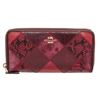 Image 1 : Coach Burgundy Metallic Leather Patchwork Zippy Wallet