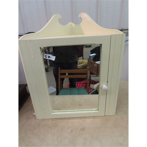 VintagePainted Corner Medicine Cabinet 22"H 12"D  Up to 23" W