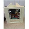 Image 1 : VintagePainted Corner Medicine Cabinet 22"H 12"D  Up to 23" W