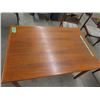 Image 2 : Teak Table w Pullout End Leafs & 6 Chairs 33" x 49" Plus 2 Leaves 18" Each