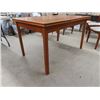 Image 3 : Teak Table w Pullout End Leafs & 6 Chairs 33" x 49" Plus 2 Leaves 18" Each