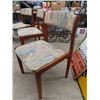 Image 5 : Teak Table w Pullout End Leafs & 6 Chairs 33" x 49" Plus 2 Leaves 18" Each