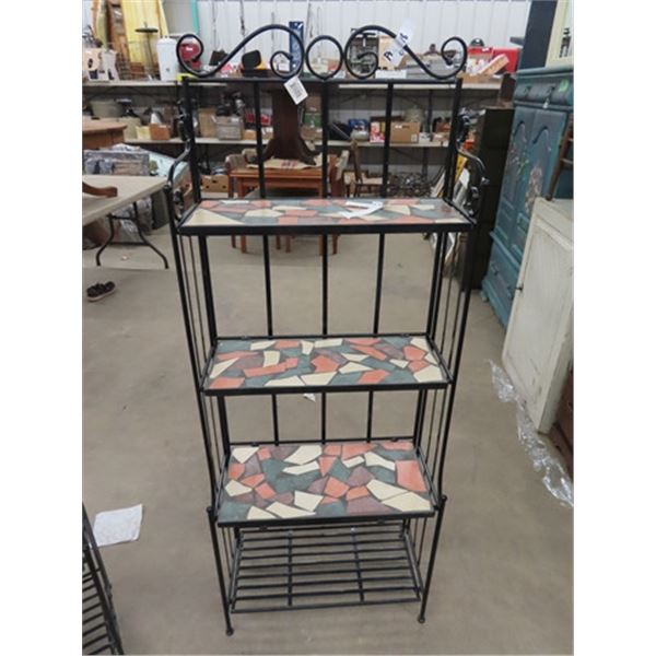 Wrought Iron What Not Stand 59"H 23"W 12"D