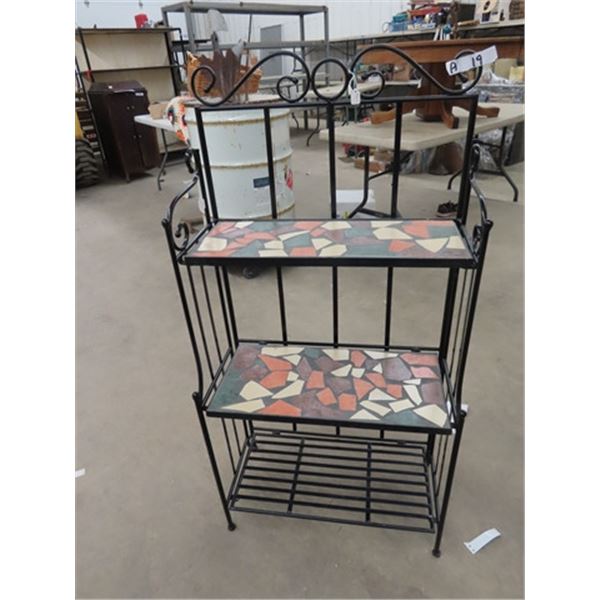 Wrought Iron What Not Stand 45"H 23"W 12"D